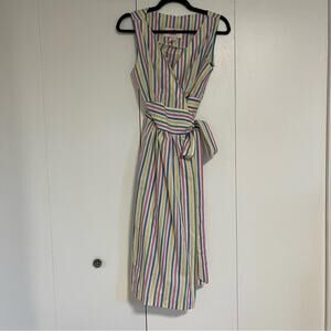 Vintage Striped Multicolor Sleeveless 90s Dress